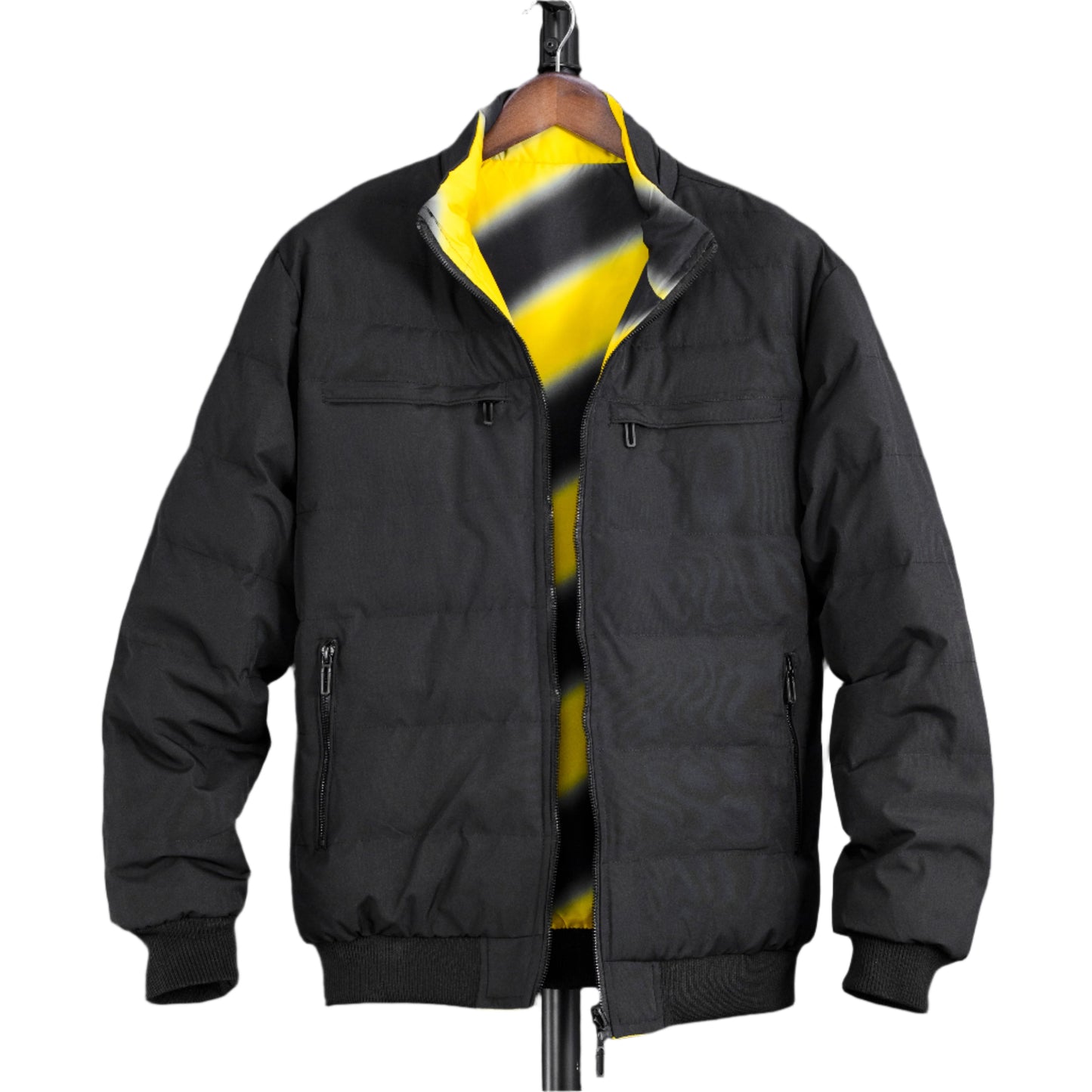 Men Double Sided Stand Collar Casual Jacket