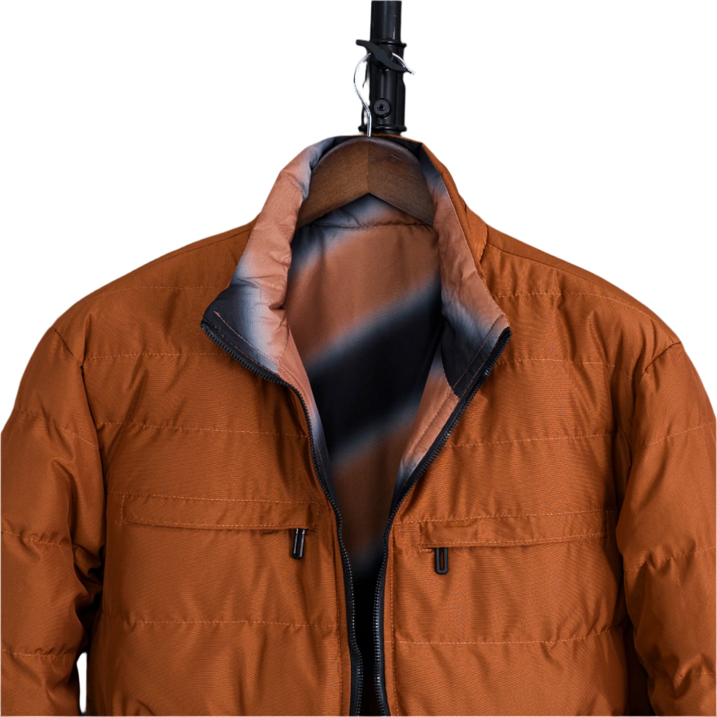 Men Double Sided Stand Collar Casual Jacket