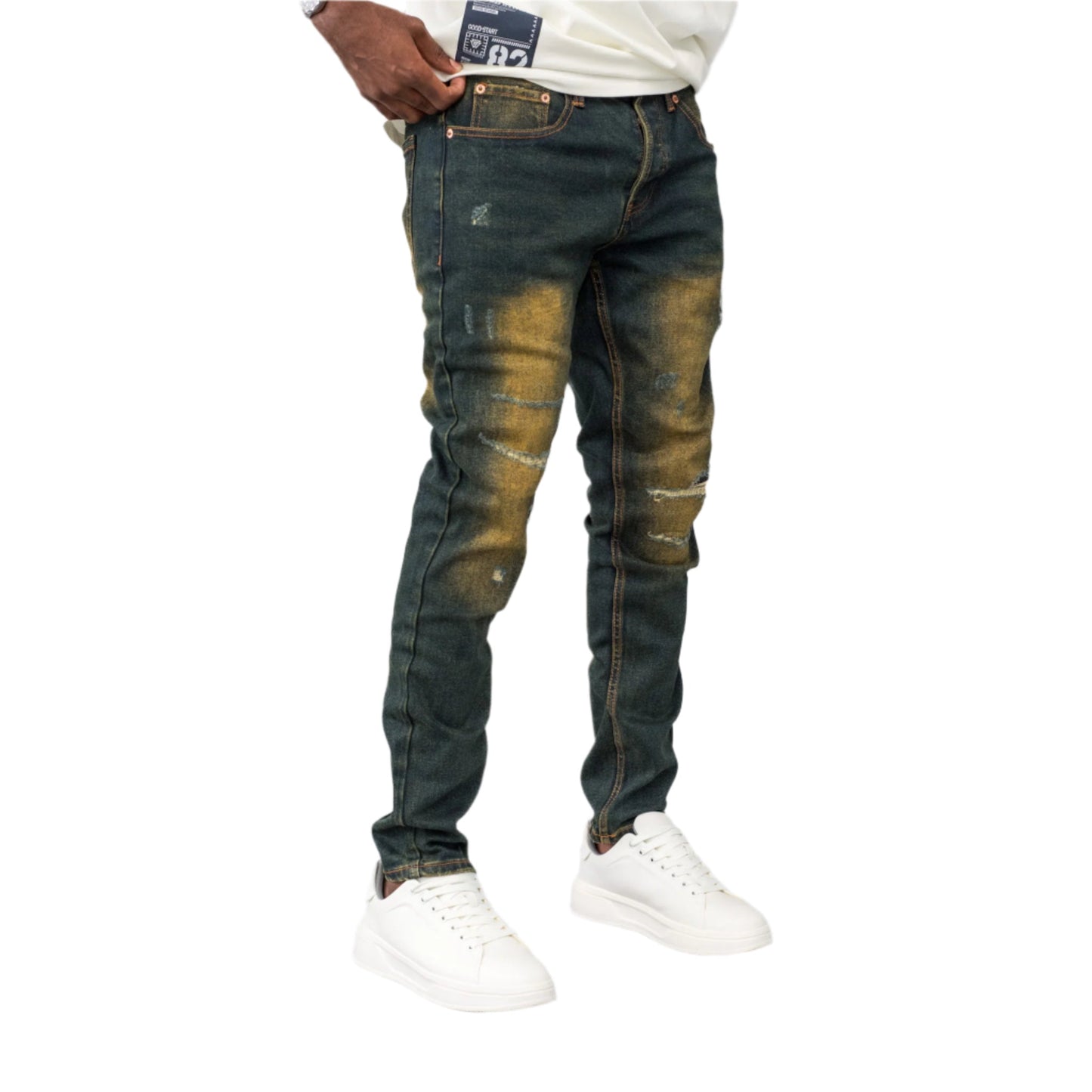 Distressed Gradient Jeans