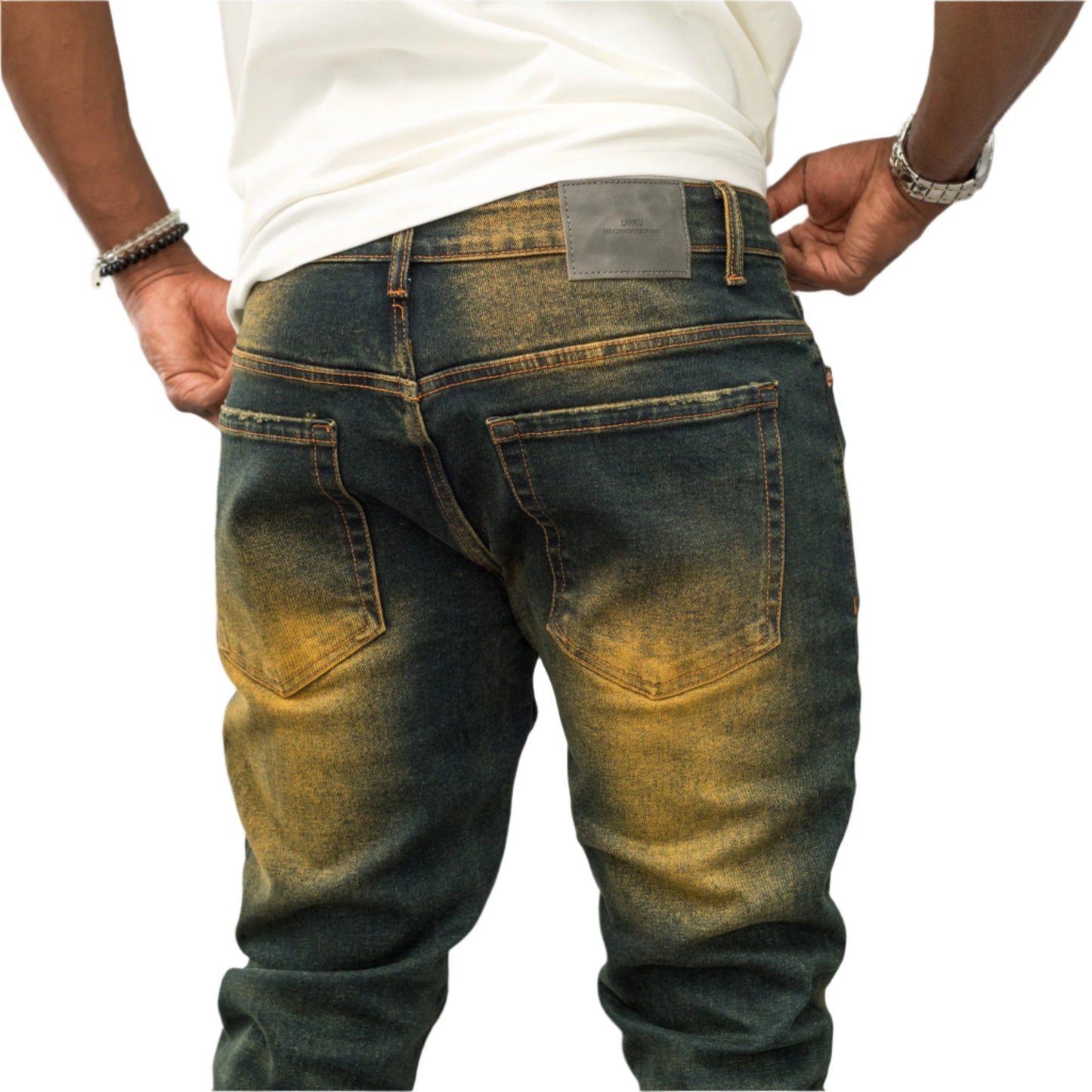 Distressed Gradient Jeans