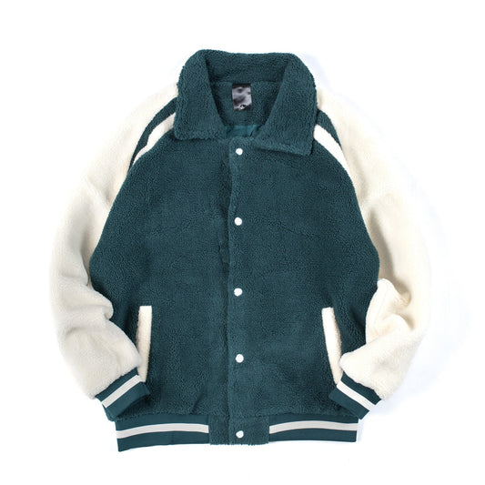 Men’s Cozy Sherpa Varsity Jacket