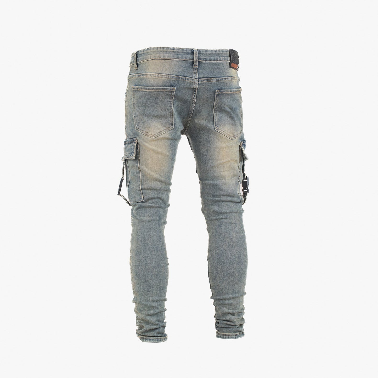 Men’s Tactical Distressed Cargo Denim Jeans