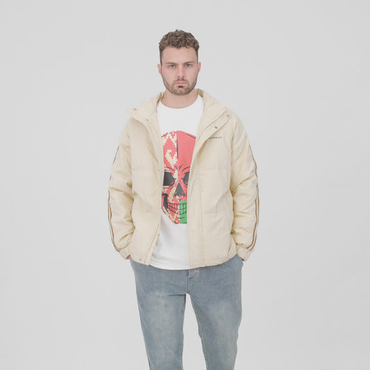 GERDSAN Retro Track Puffer Jacket – Cream Edition