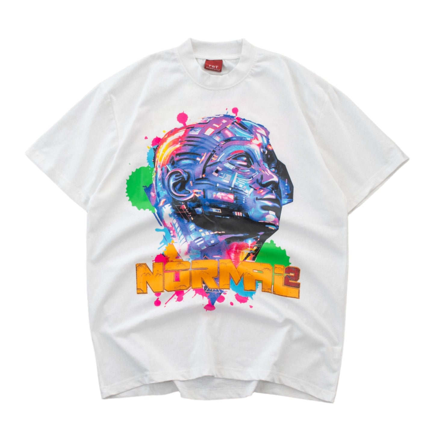 Men’s Cyberpunk Paint Splattered “Normal2” Graphic Tee