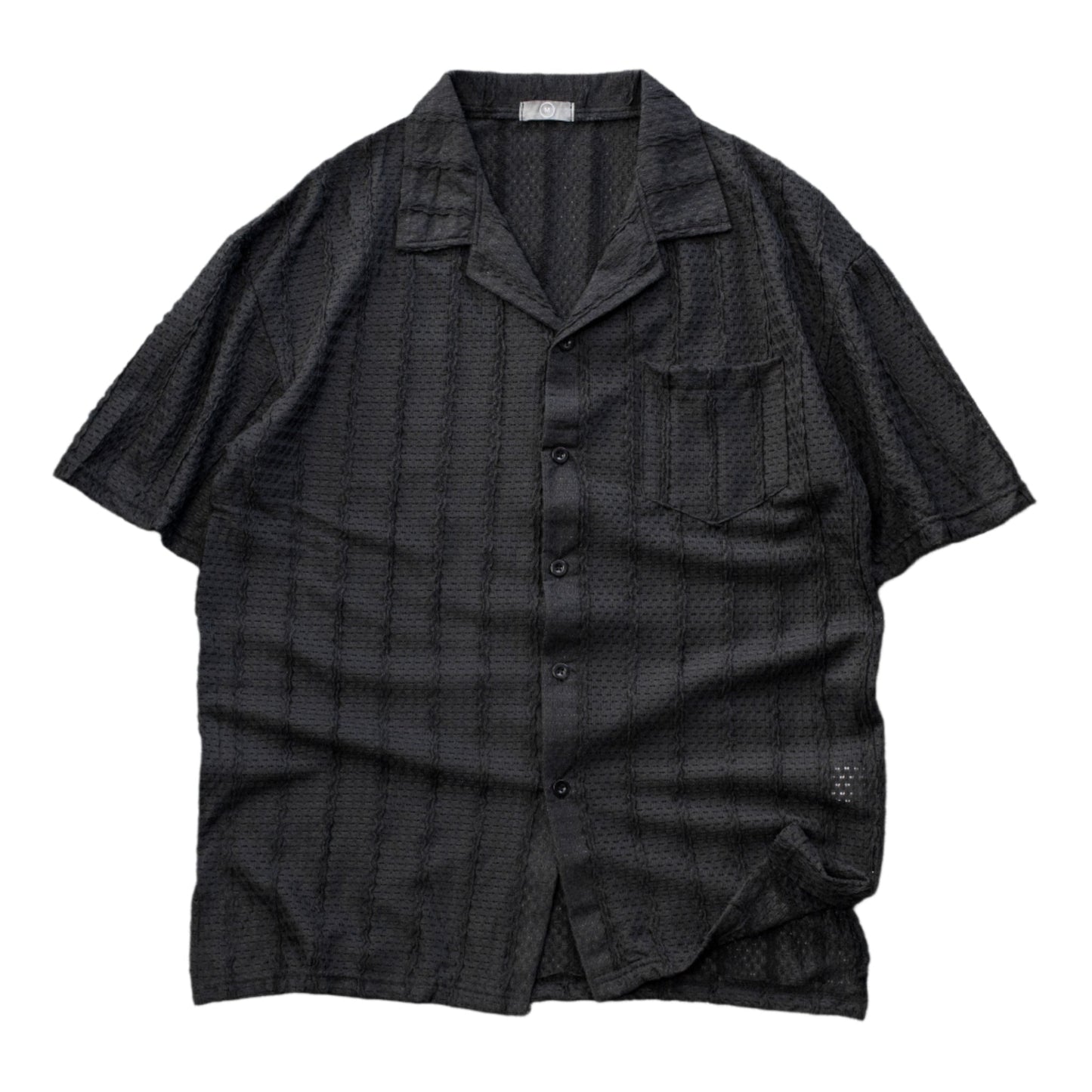 Men’s Textured Mesh Button-Up Shirt