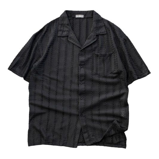 Men’s Textured Mesh Button-Up Shirt