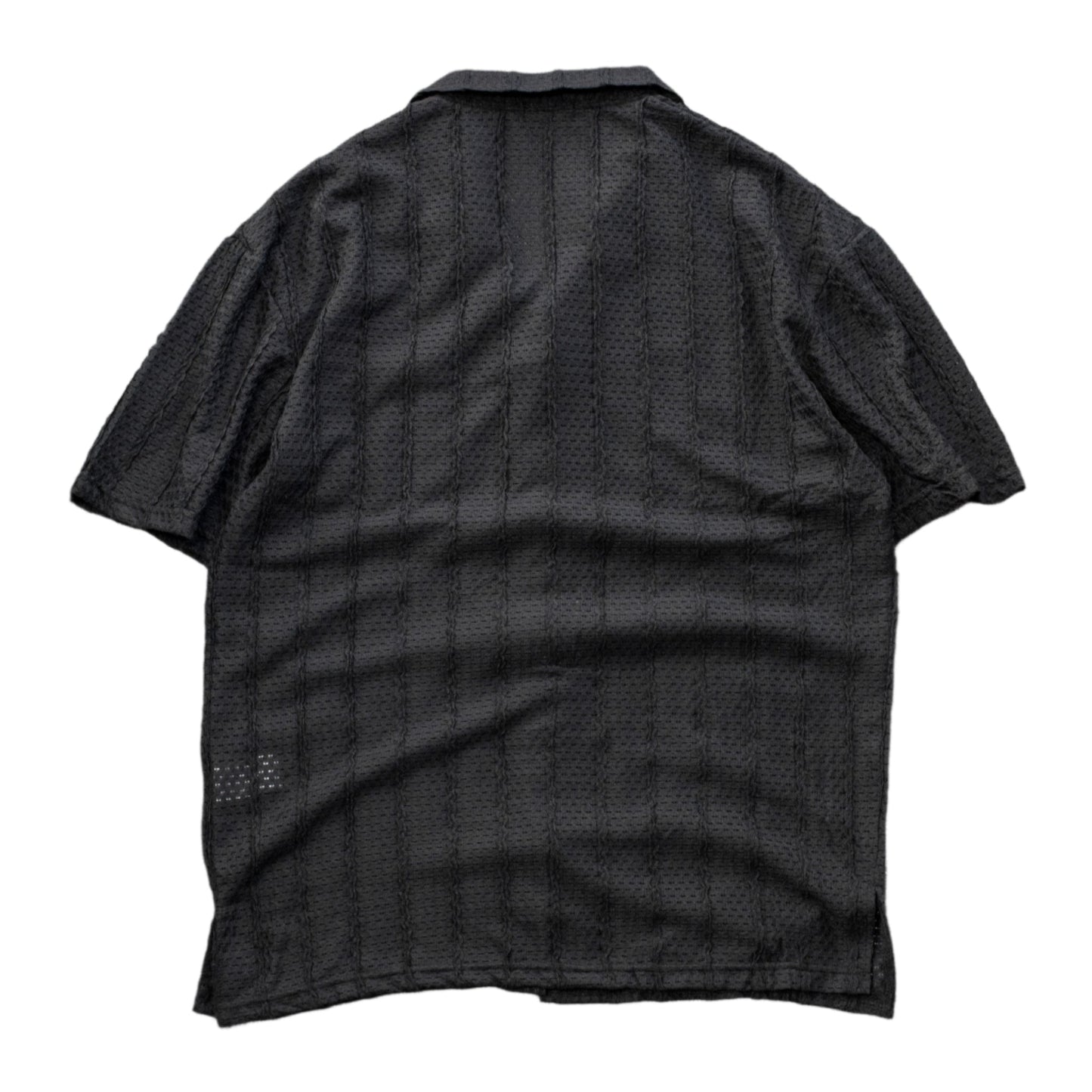 Men’s Textured Mesh Button-Up Shirt