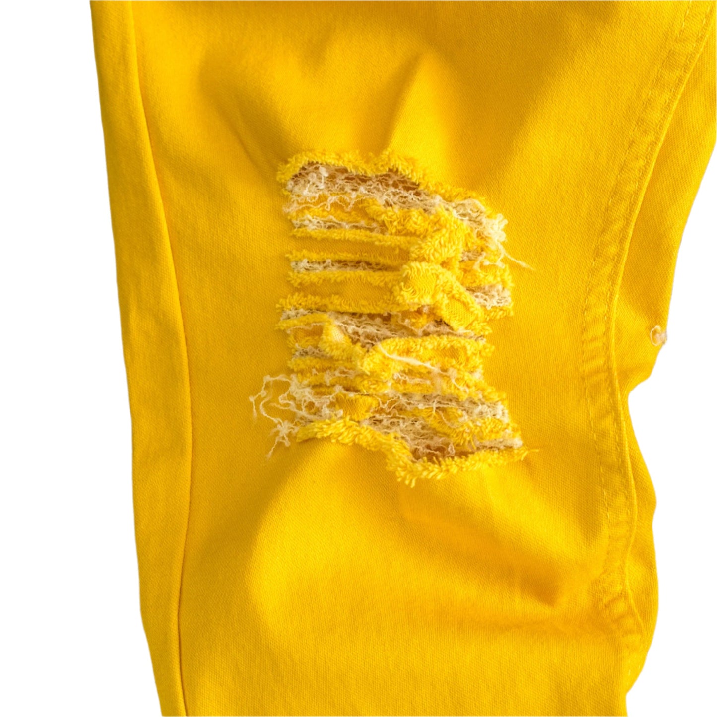 Men’s Mustard Distressed Skinny Jeans