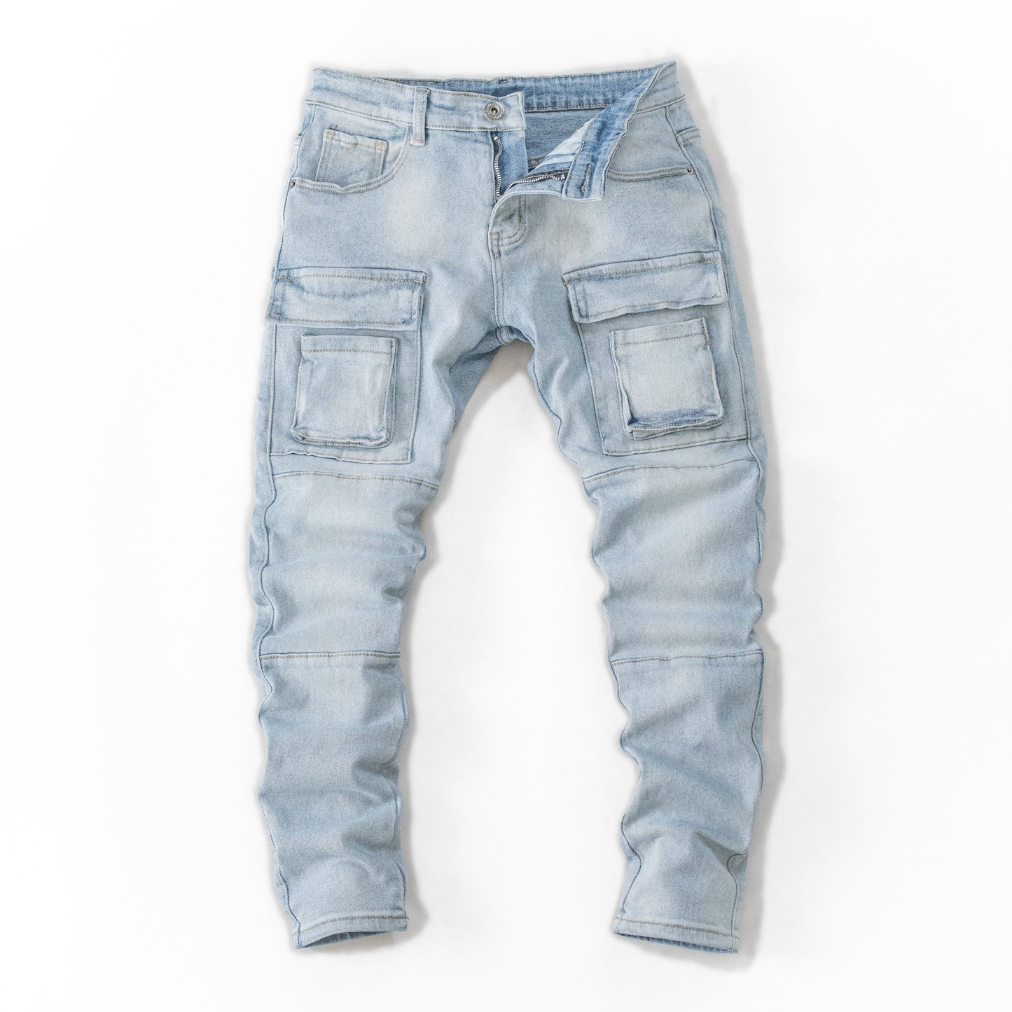 Ice Blue Tactical Cargo Denim