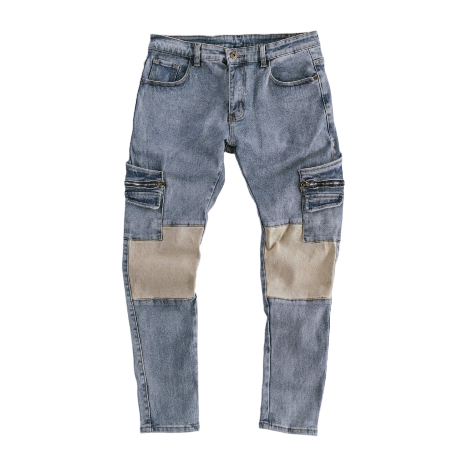 Men’s Hybrid Utility Patchwork Cargo Denim Jeans