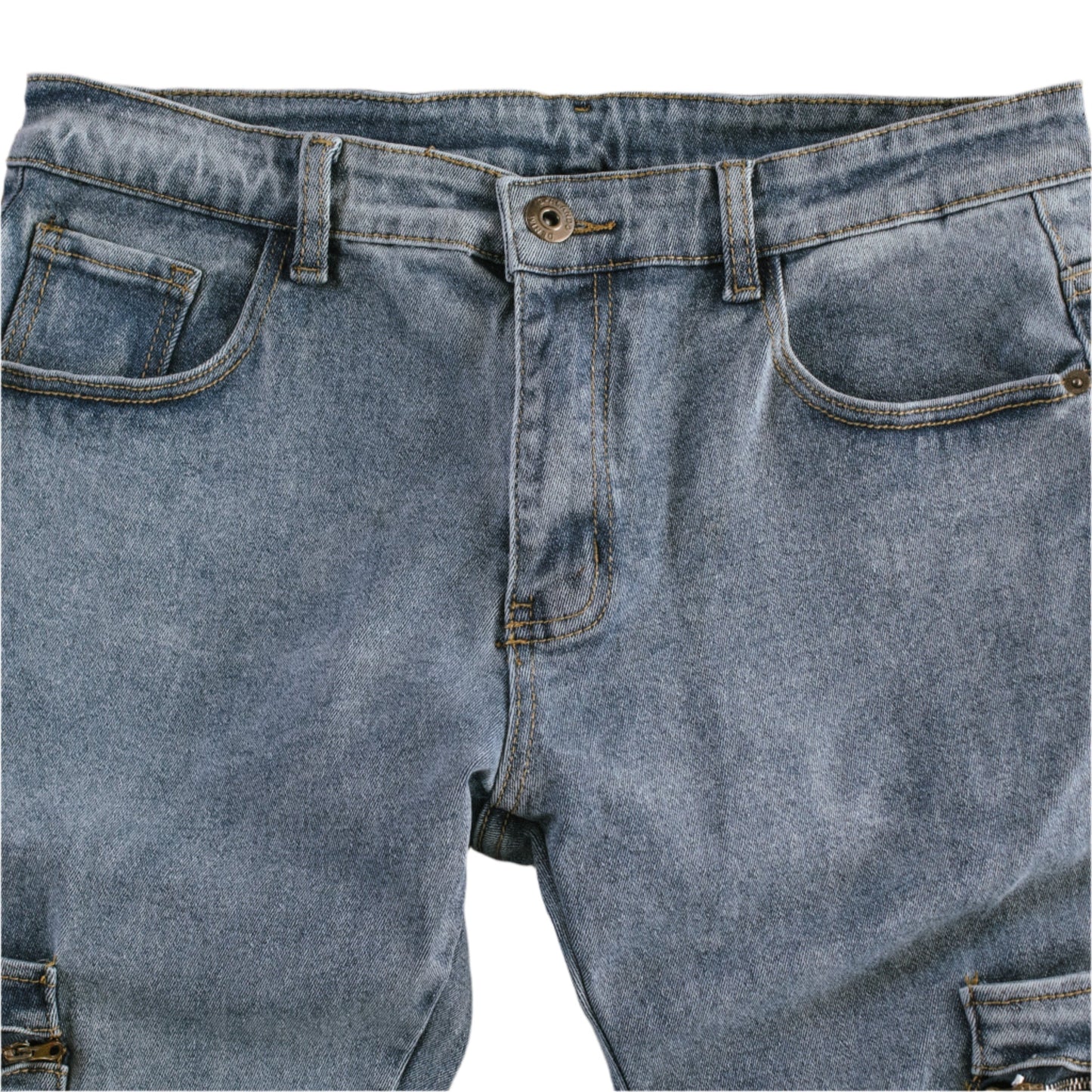 Men’s Hybrid Utility Patchwork Cargo Denim Jeans