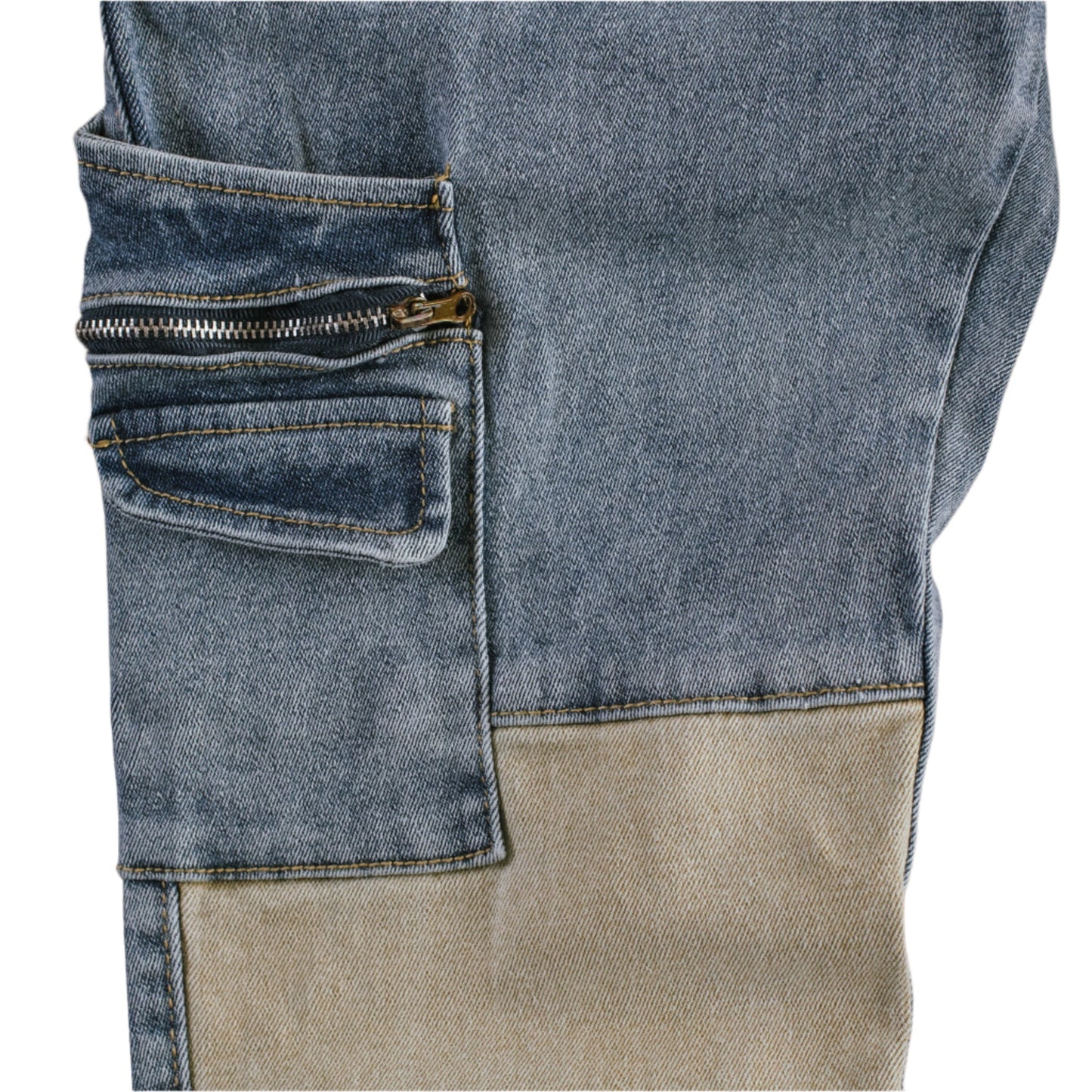 Men’s Hybrid Utility Patchwork Cargo Denim Jeans