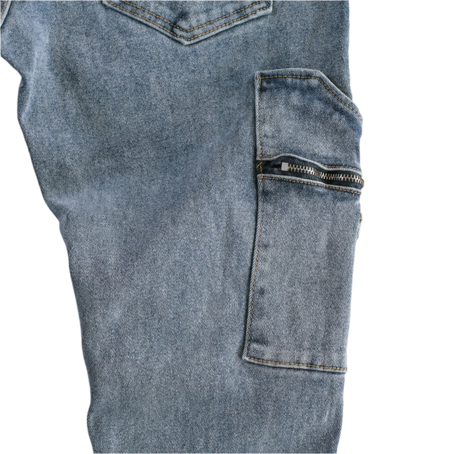 Men’s Hybrid Utility Patchwork Cargo Denim Jeans