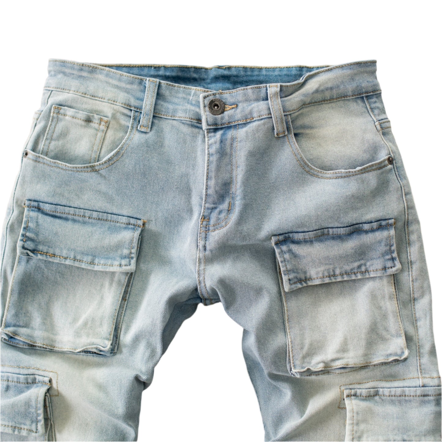 Tactical Multi-Pocket Cargo Denim Jeans