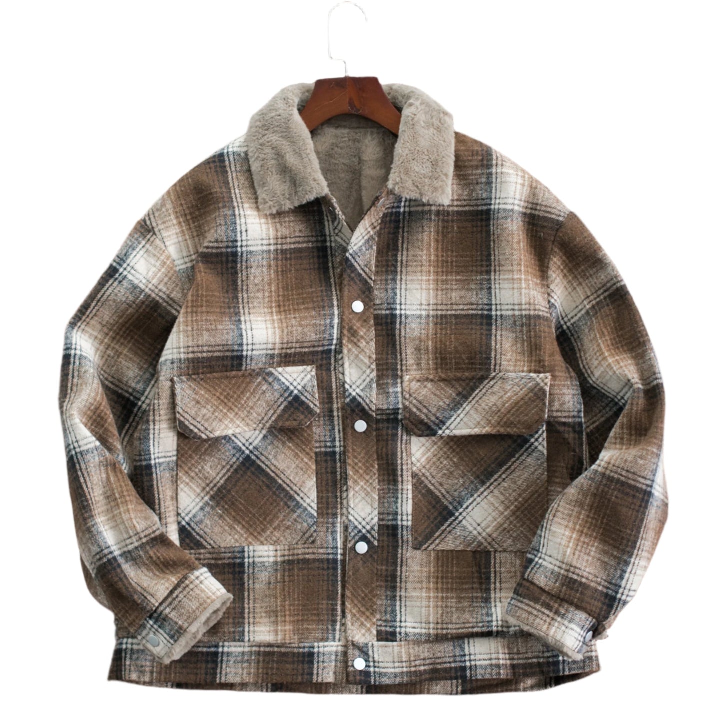 Men’s Sherpa Lined Plaid Workwear Jacket