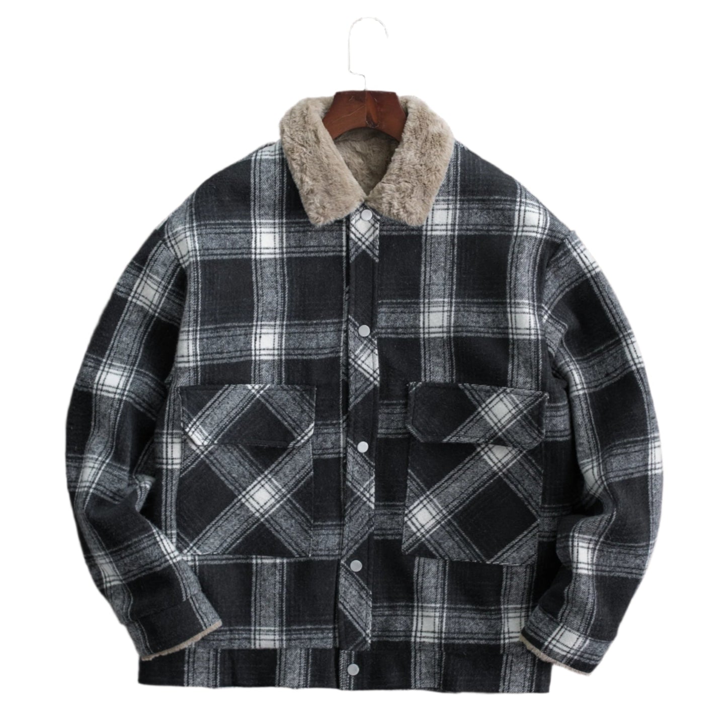 Men’s Sherpa Lined Plaid Workwear Jacket