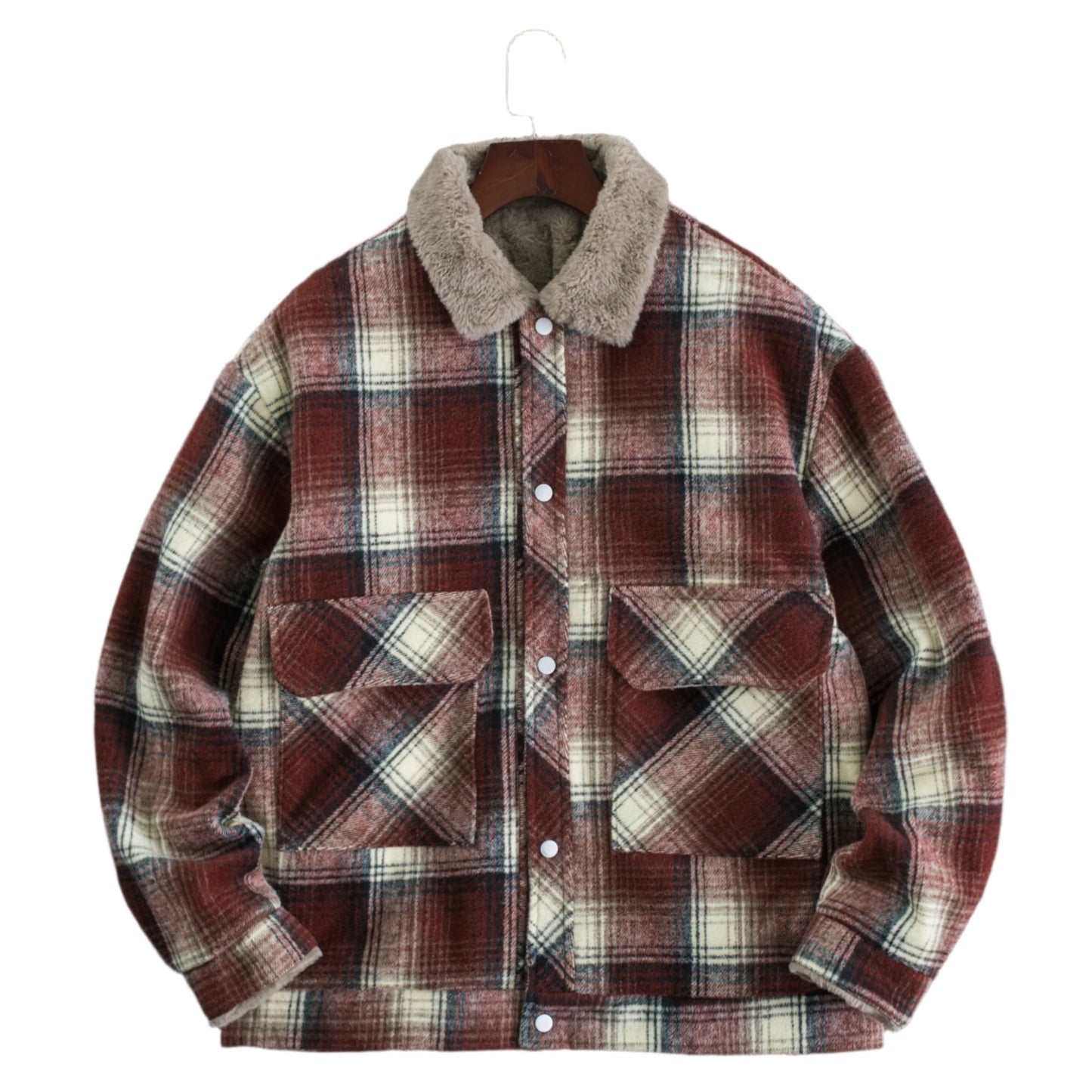Men’s Sherpa Lined Plaid Workwear Jacket