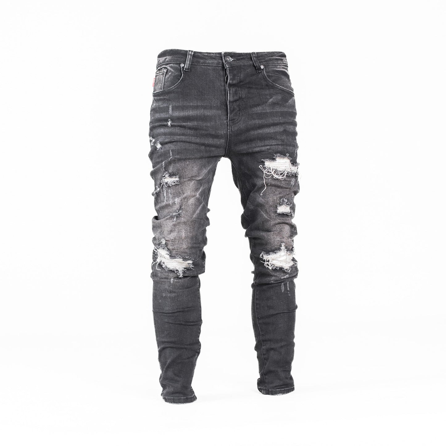Gee2 Asphalt Edge Distressed Skinny Jeans