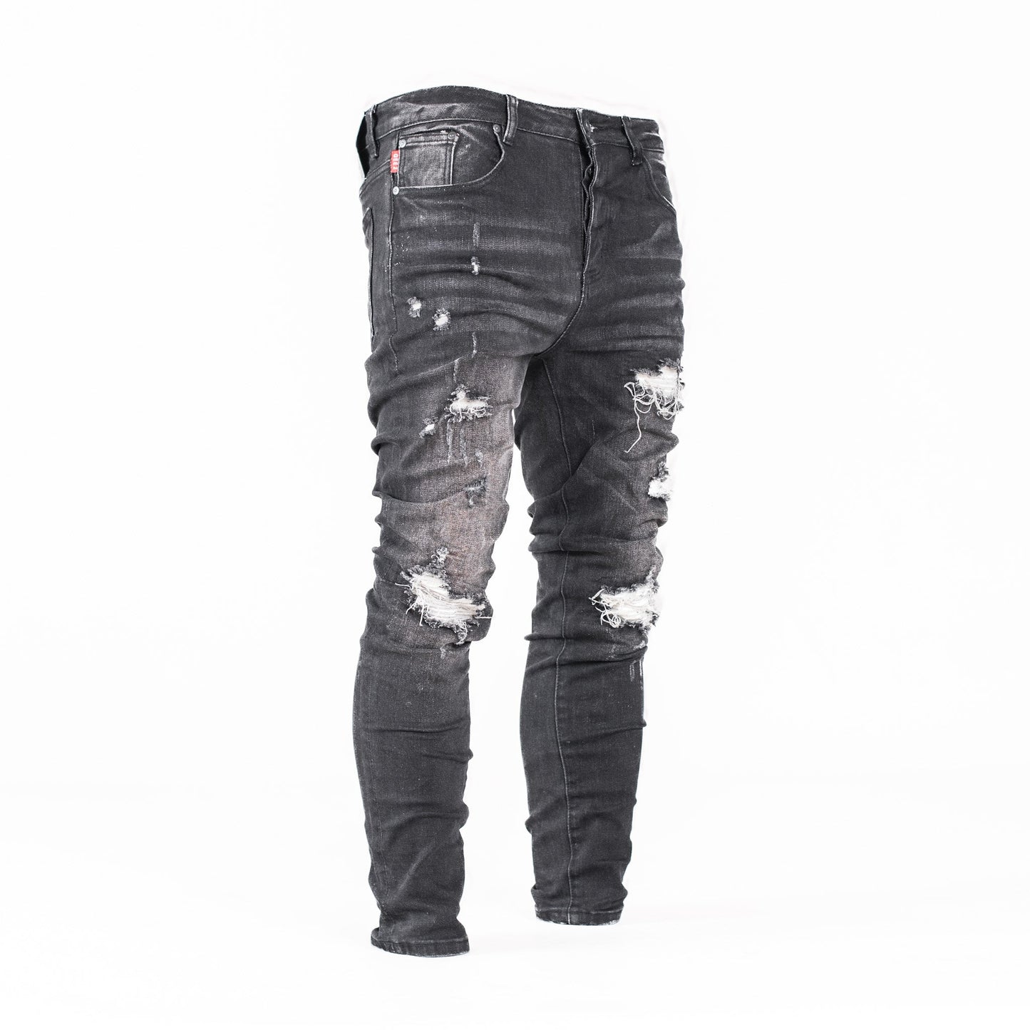 Gee2 Asphalt Edge Distressed Skinny Jeans