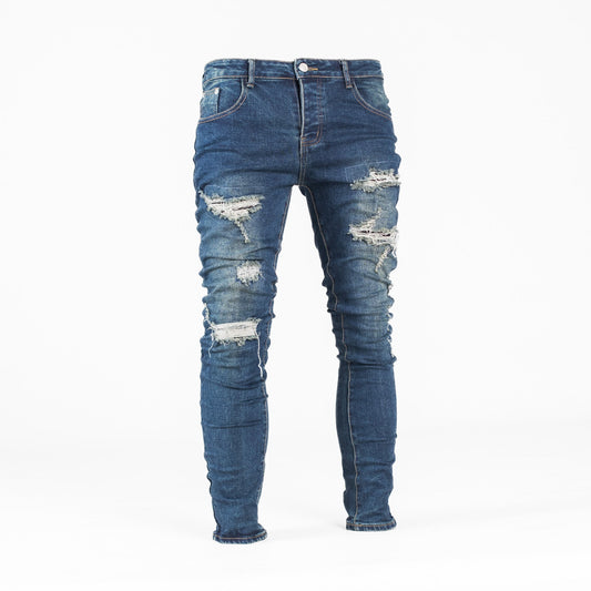Ocean Crash Ripped Skinny Denim
