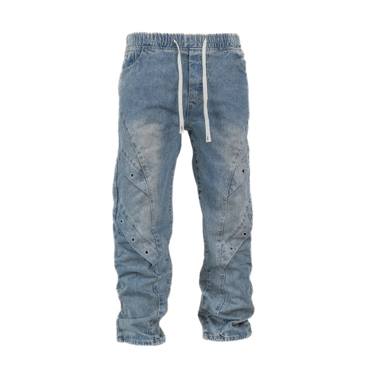 Men’s Grit Panelled Grommet Jogger Denim