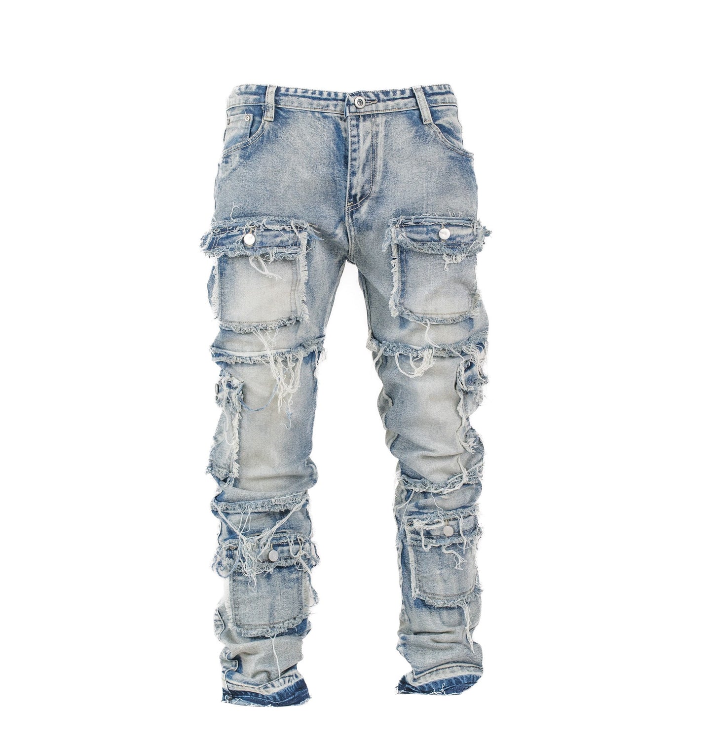 Rogue Heavy-Distress Multi-Pocket Denim