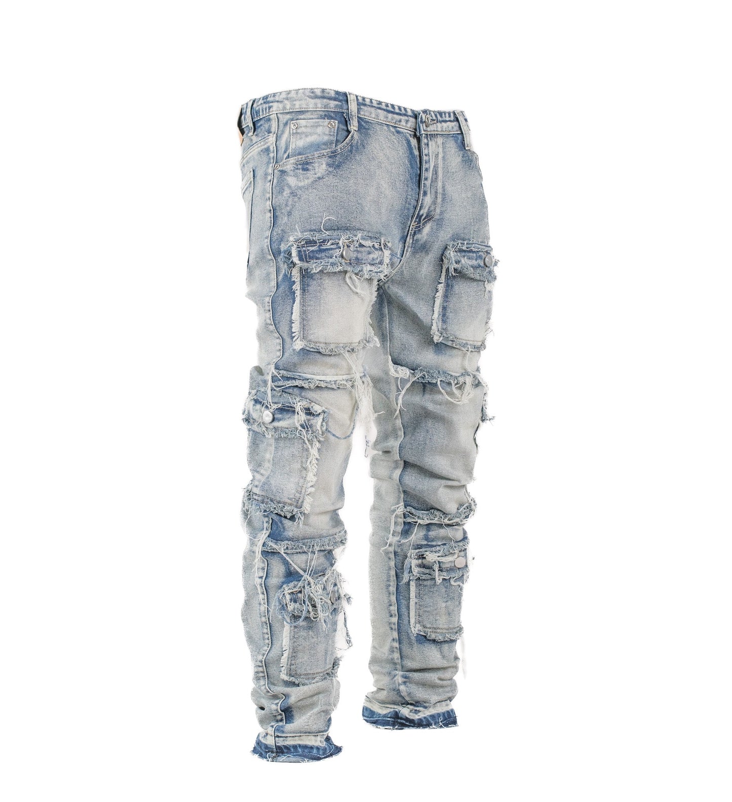 Rogue Heavy-Distress Multi-Pocket Denim