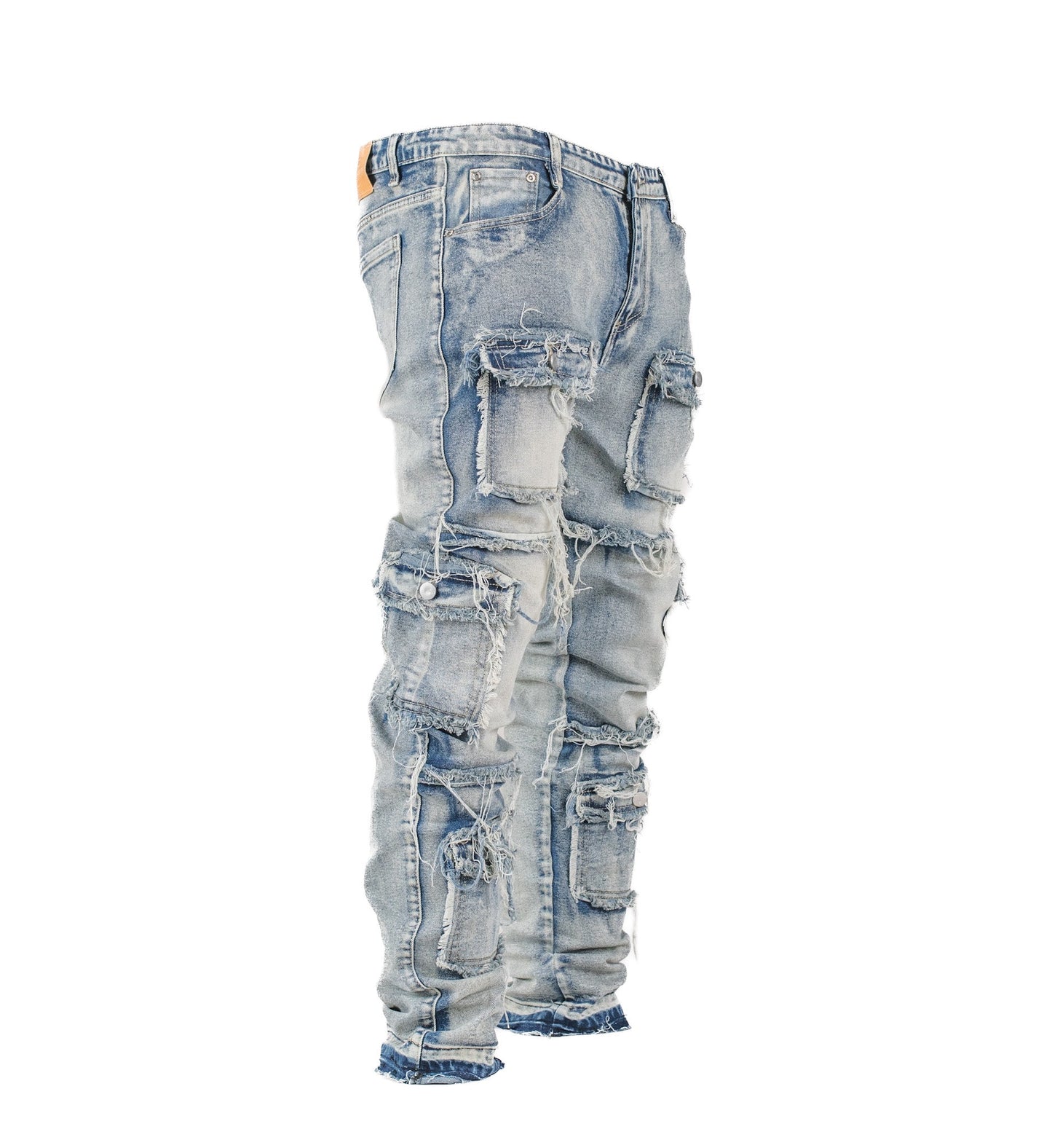 Rogue Heavy-Distress Multi-Pocket Denim