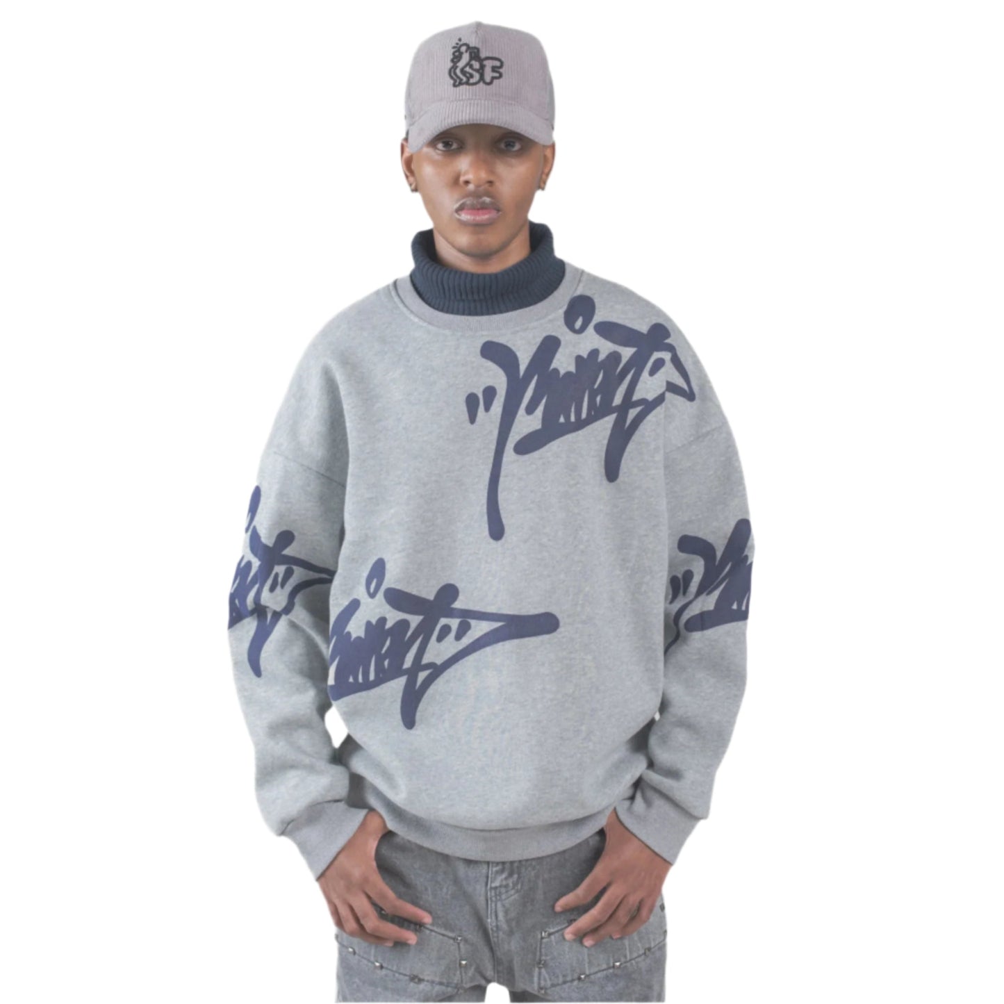 “Tag City” Oversized Graffiti Crewneck Sweatshirt