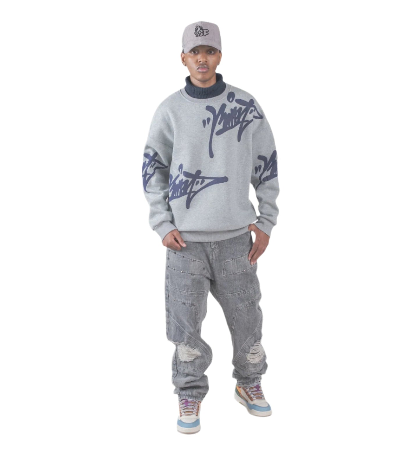 “Tag City” Oversized Graffiti Crewneck Sweatshirt