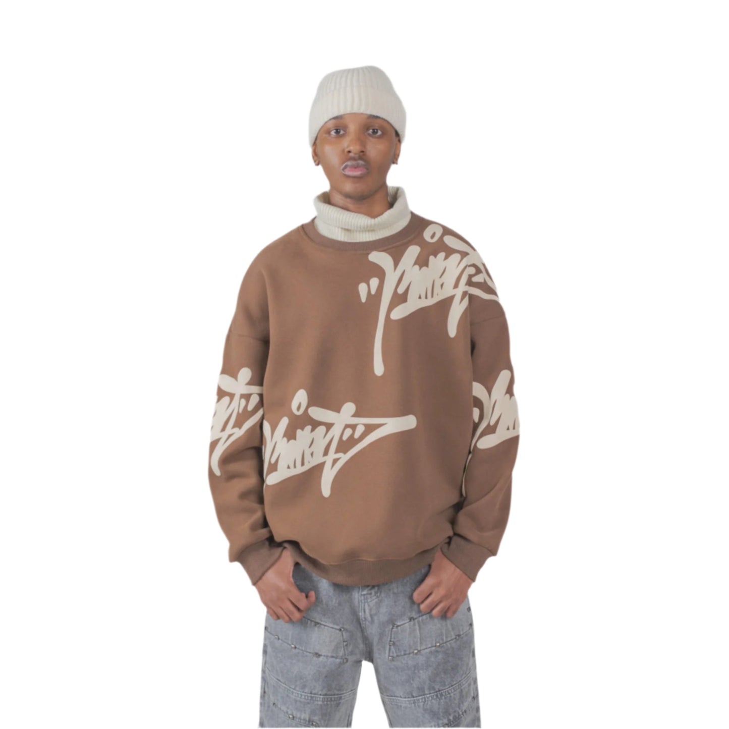 “Tag City” Oversized Graffiti Crewneck Sweatshirt