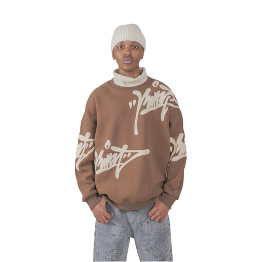 “Tag City” Oversized Graffiti Crewneck Sweatshirt