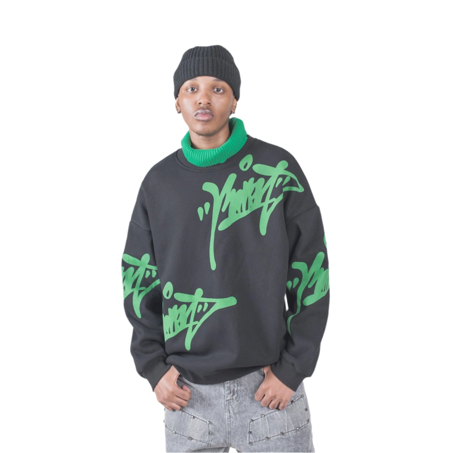 “Tag City” Oversized Graffiti Crewneck Sweatshirt