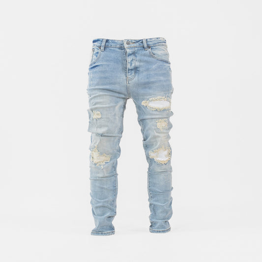 Glacier Fade Distressed Skinny Denim