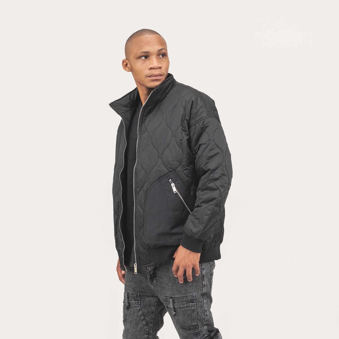 Arctic Curve Quilted Panel Jacket