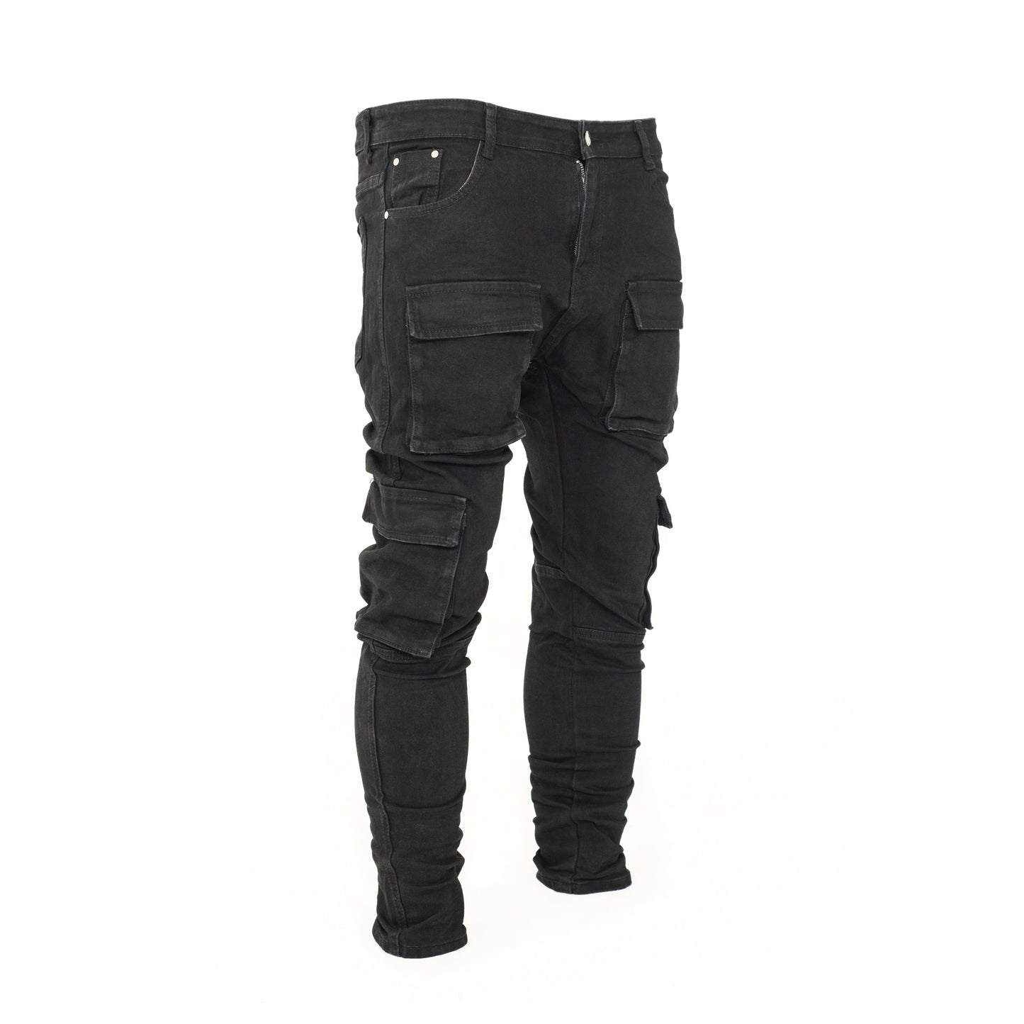Men’s Multi Pocket Cargo Style Skinny Fit Denim Jeans.