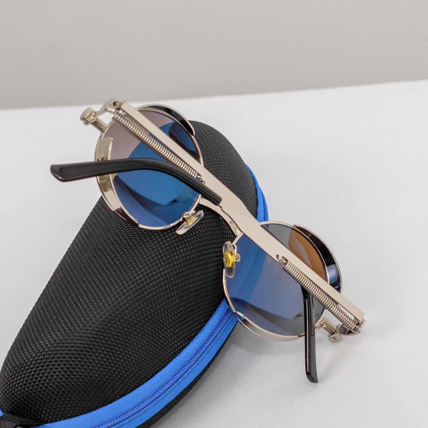 Mirrored Steampunk Round Sunglasses