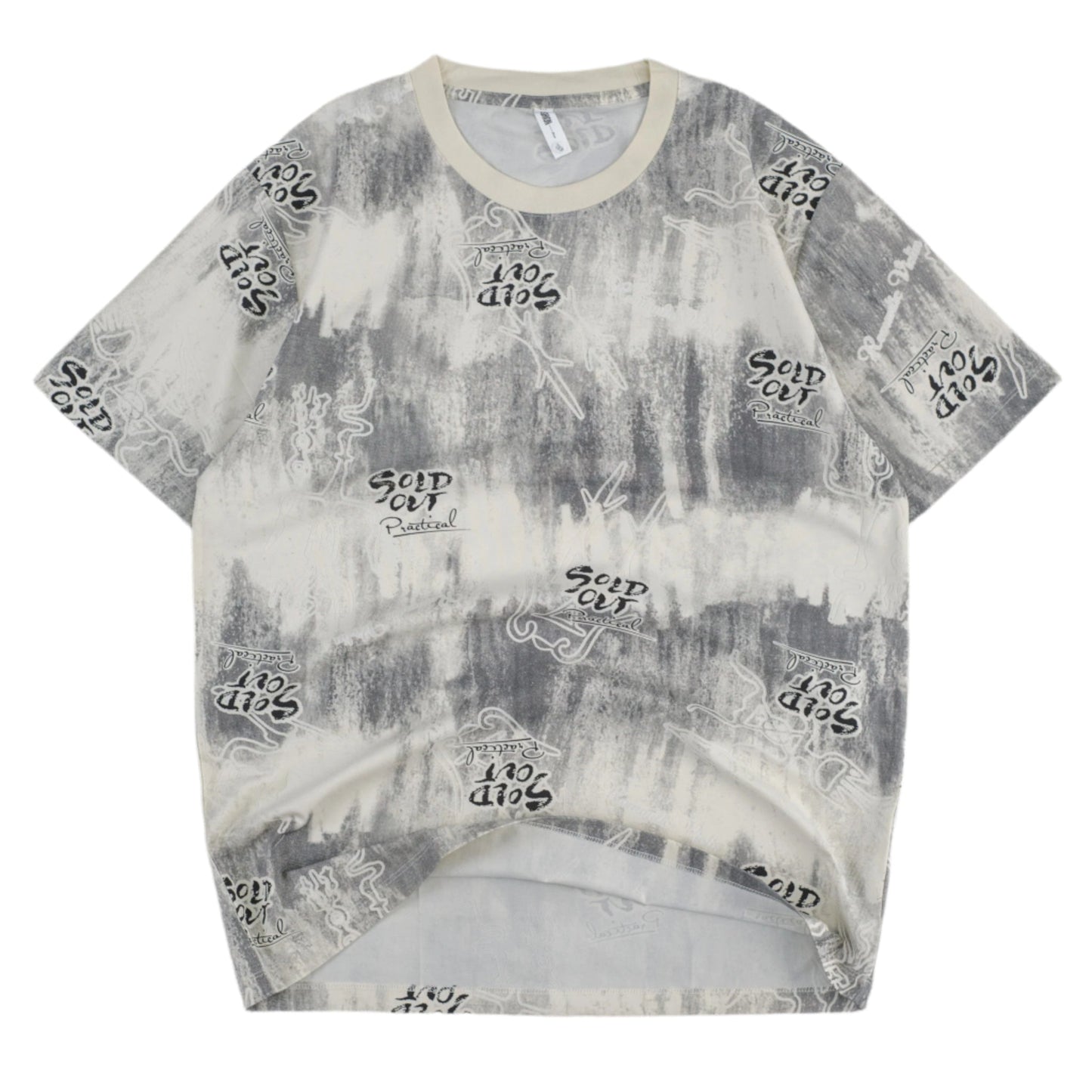 “Sold Out” Abstract Print Oversized T-Shirt