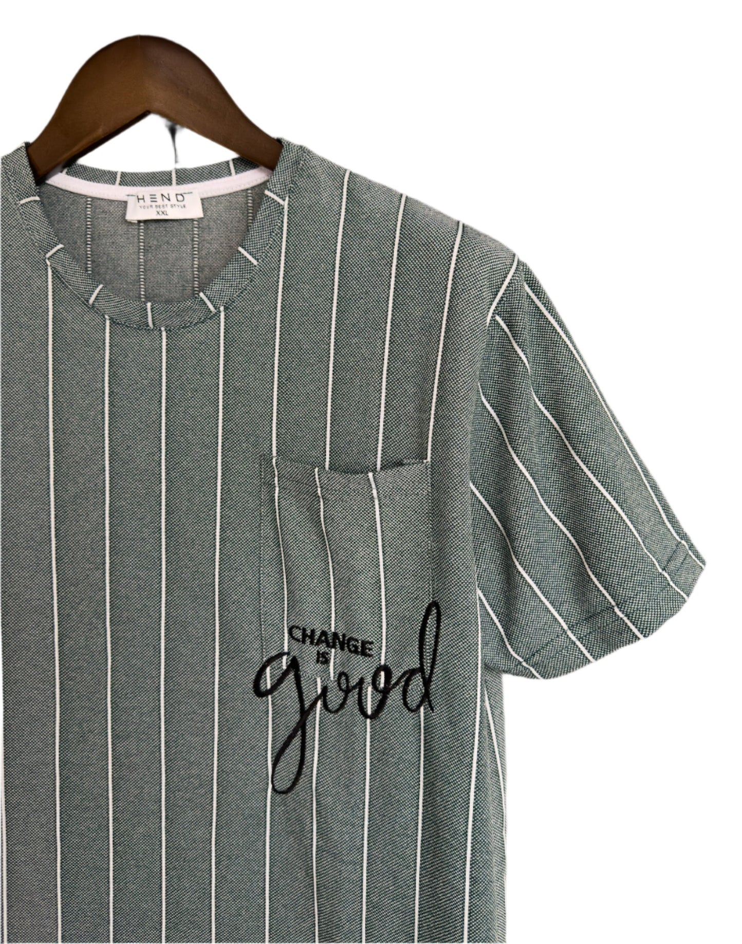 Men’s Knit Pocket Change I’d good Graphic Embroidered Tshirt