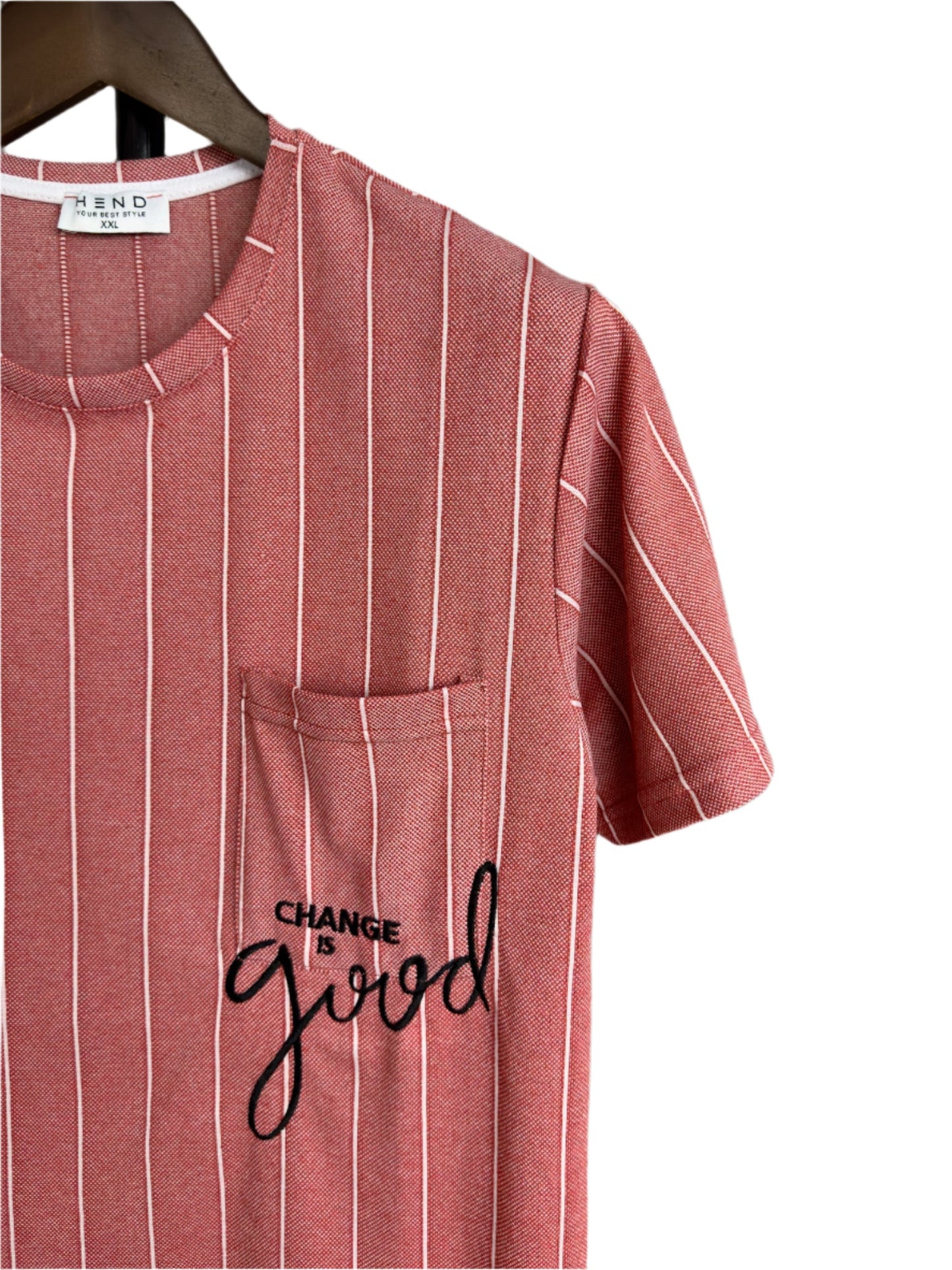 Men’s Knit Pocket Change I’d good Graphic Embroidered Tshirt