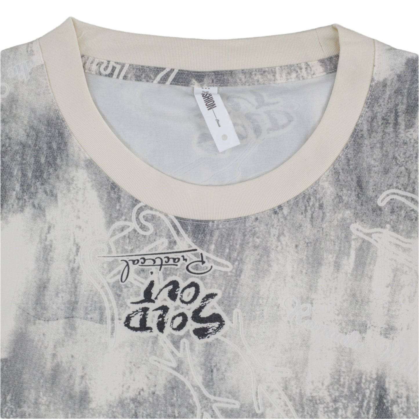 “Sold Out” Abstract Print Oversized T-Shirt