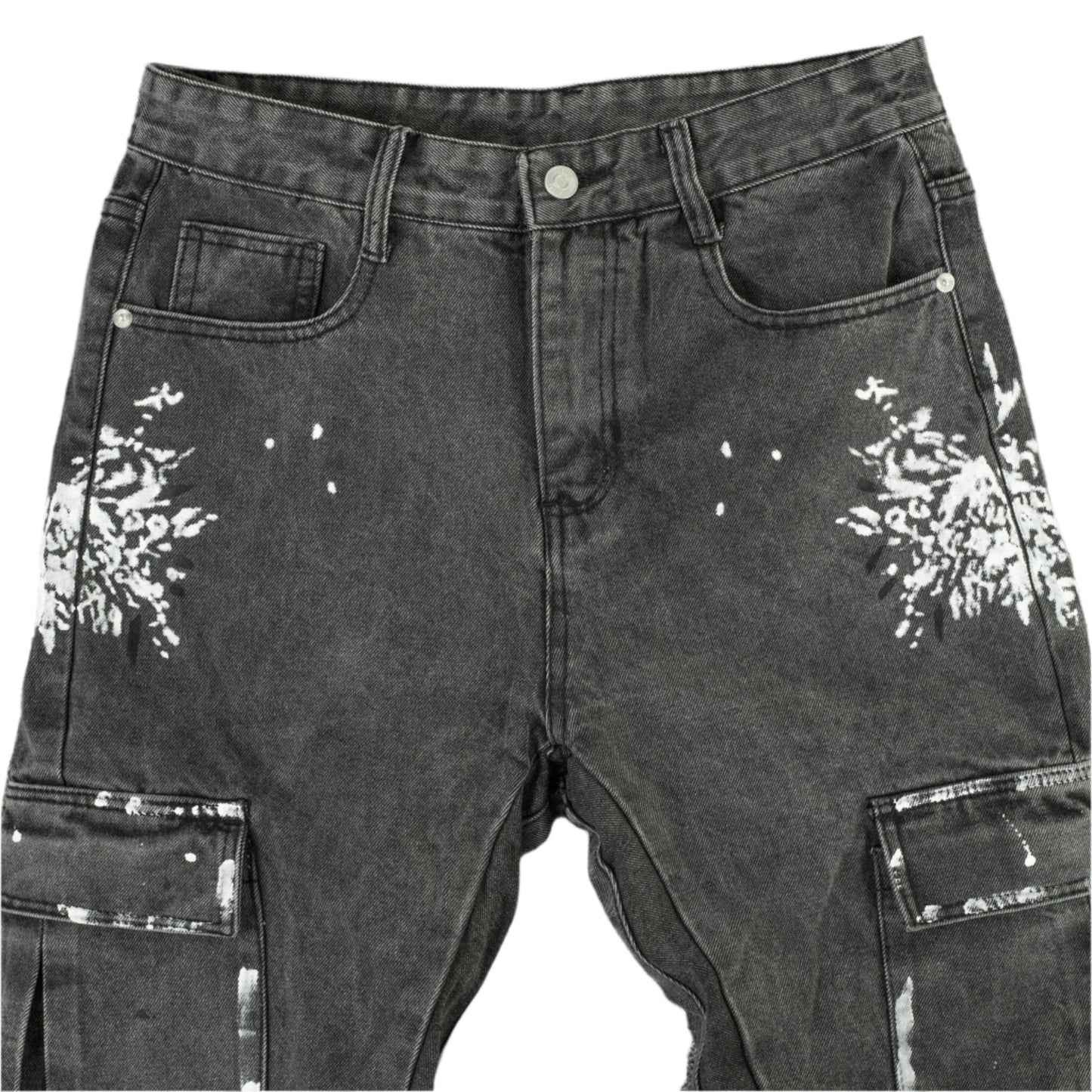 Urban Splatter Slim Flare Cargo Jeans ONLY