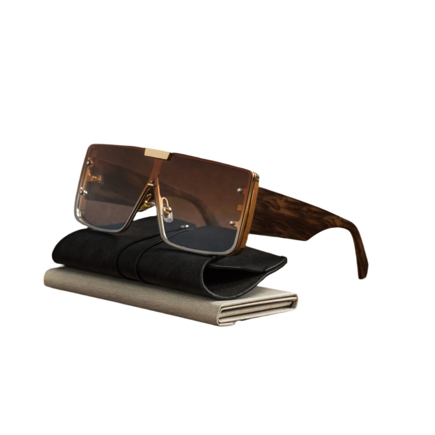 Elegant Basic Solid Color Pc Square Frame Men’s Sunglasses