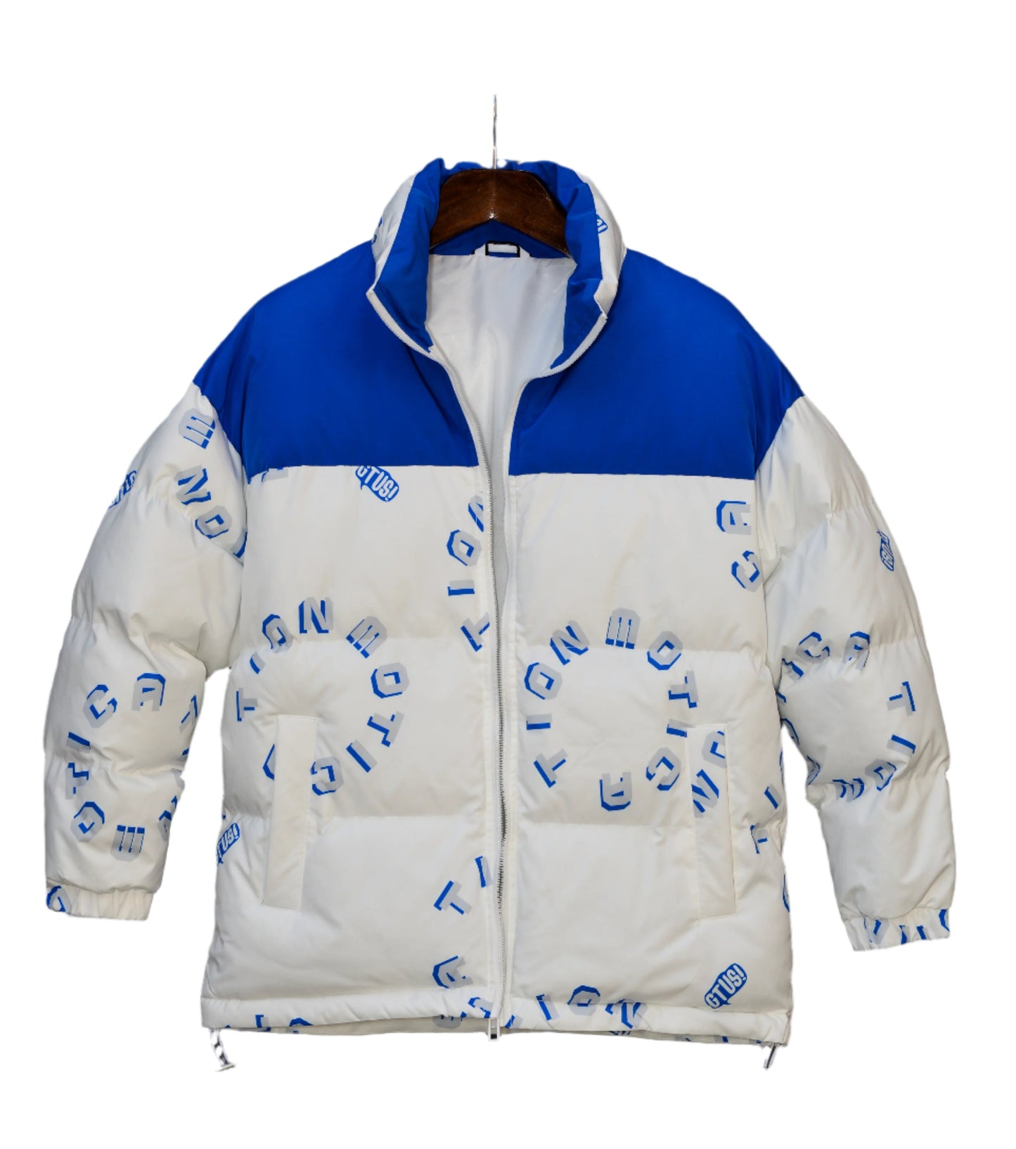 Men Letter Gtusi Print Graphic Wind Breaker Jacket