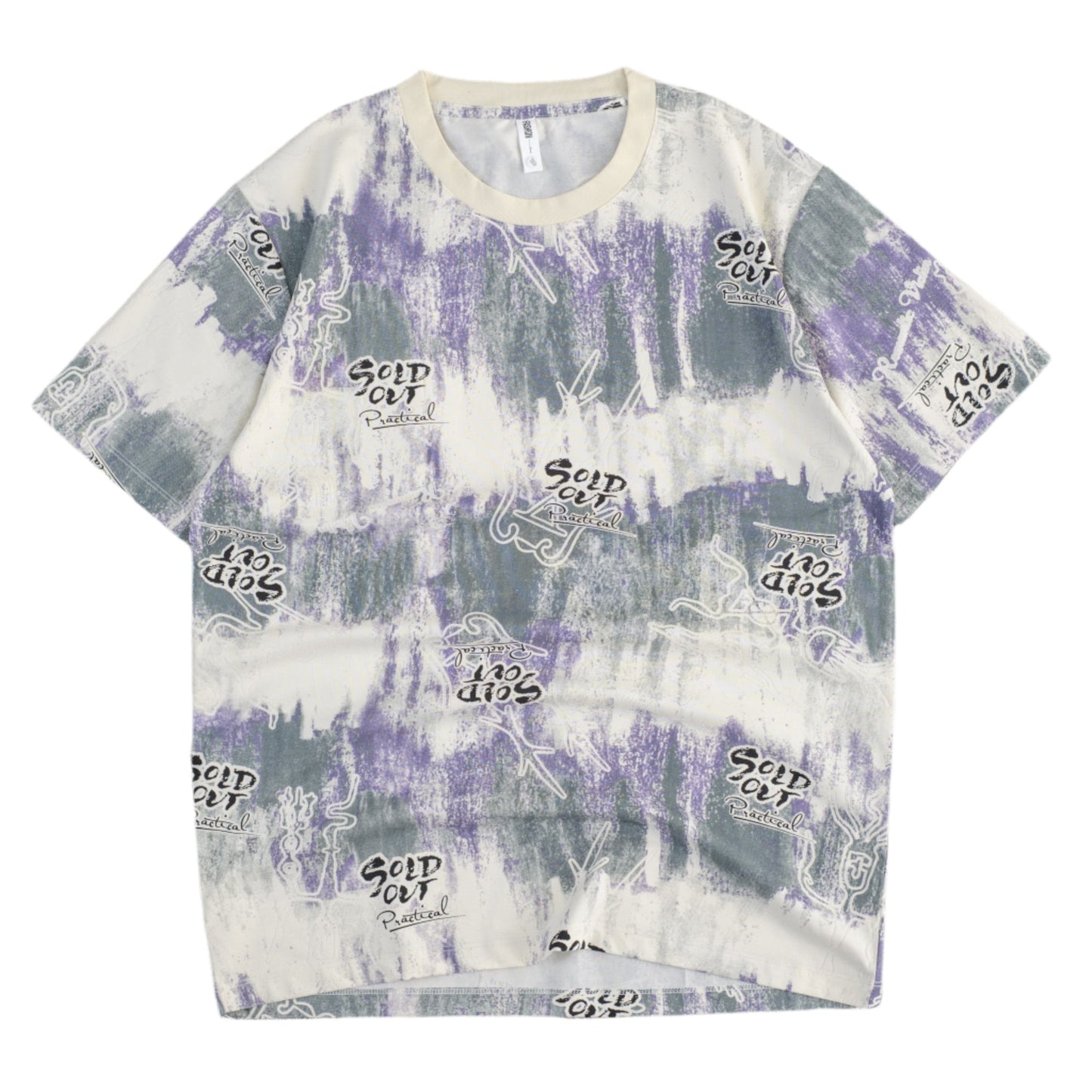 “Sold Out” Abstract Print Oversized T-Shirt