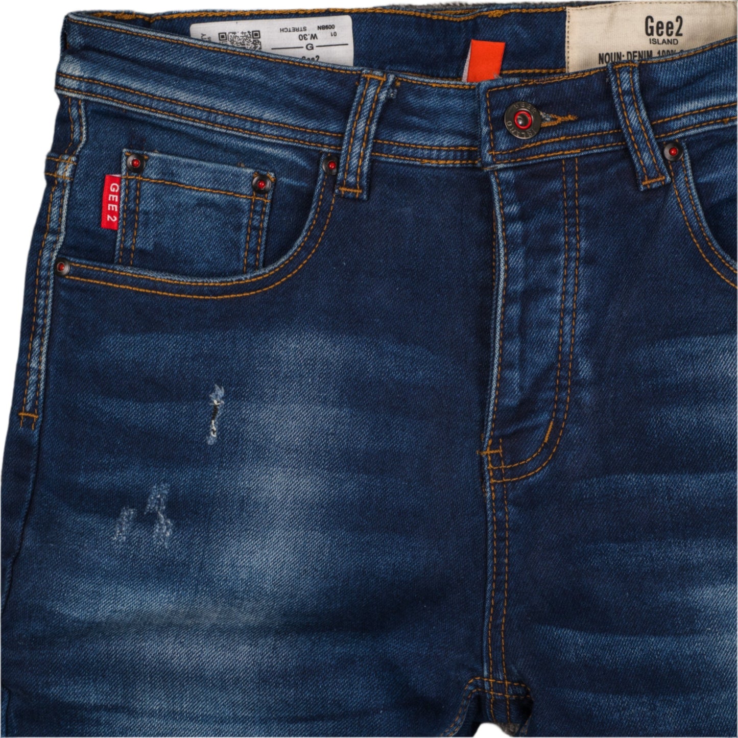 Gee2 Island Indigo Edge Distressed Denim