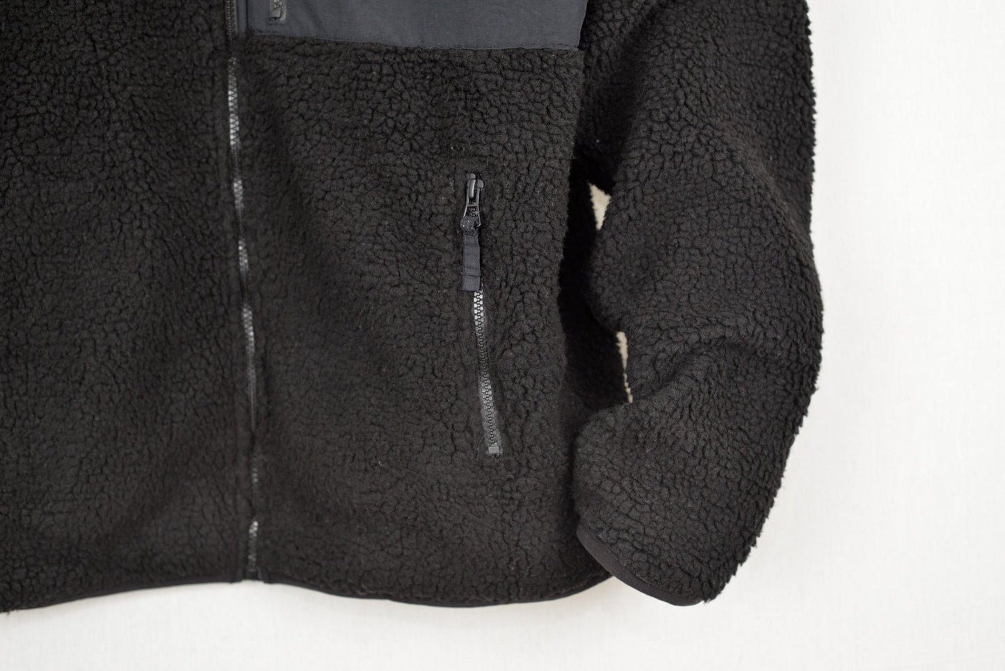 Men Pocket Front Zipper Teddy Jacket