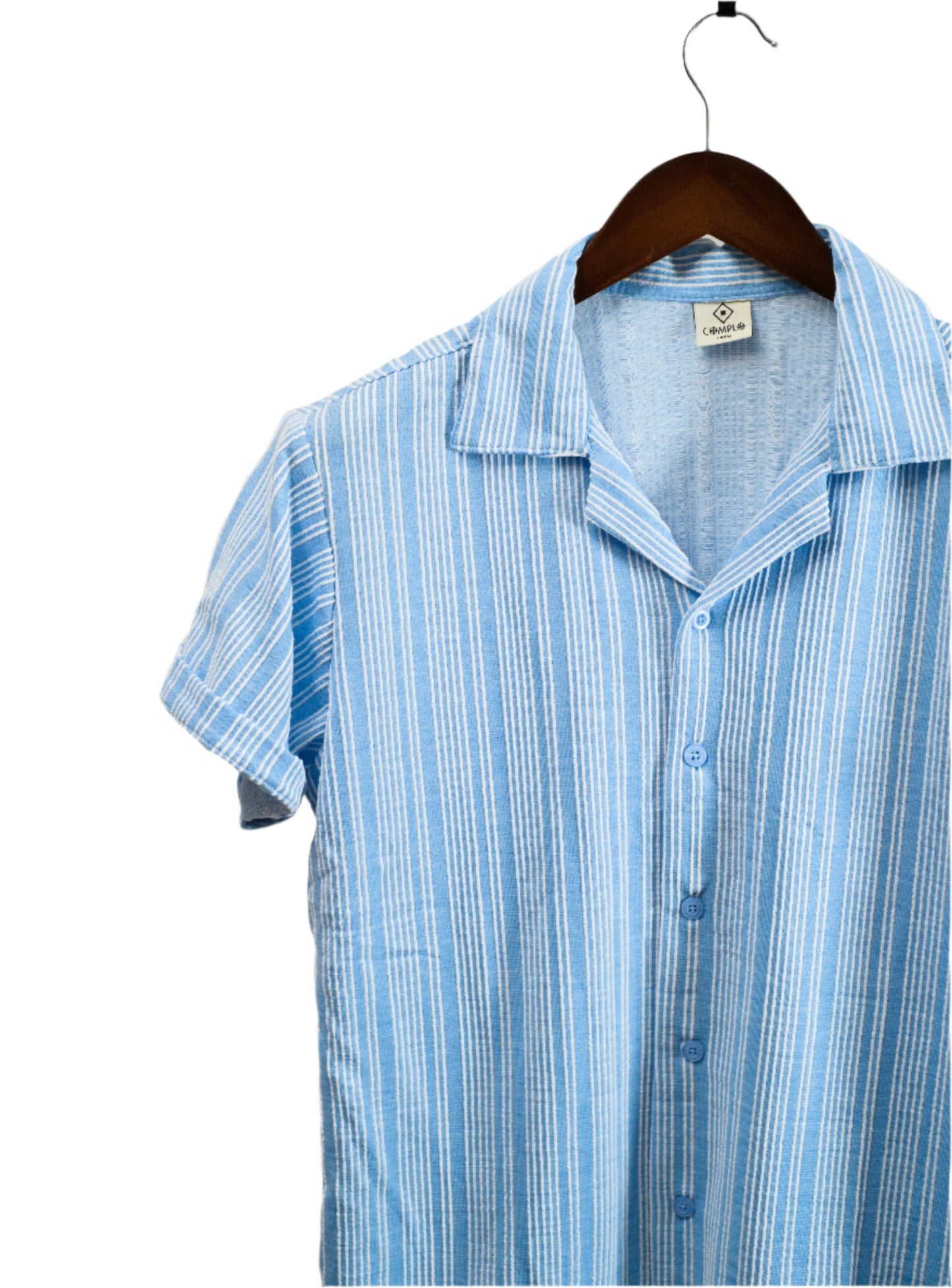 Complo Revere Collar Pin Stripe Shirt