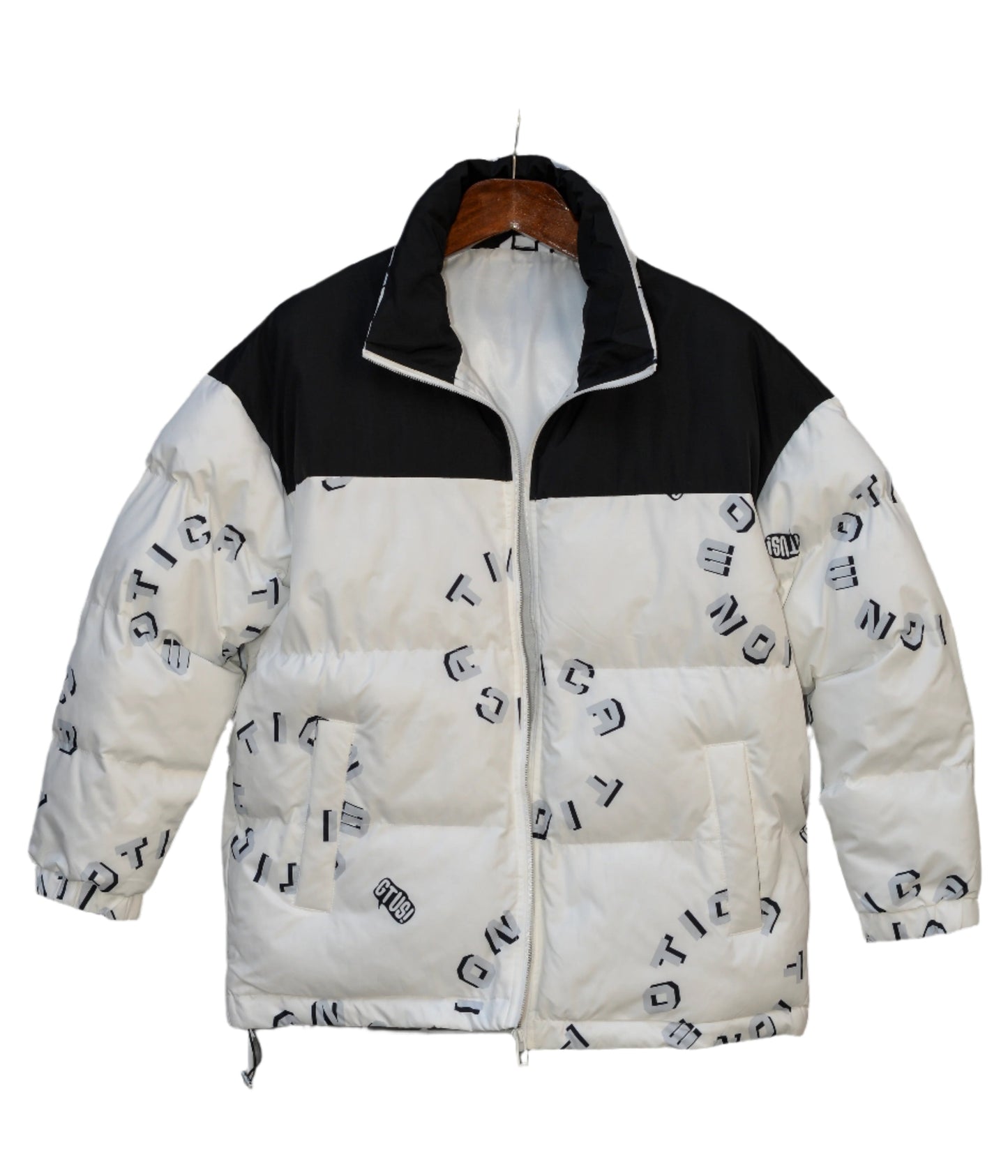 Men Letter Gtusi Print Graphic Wind Breaker Jacket