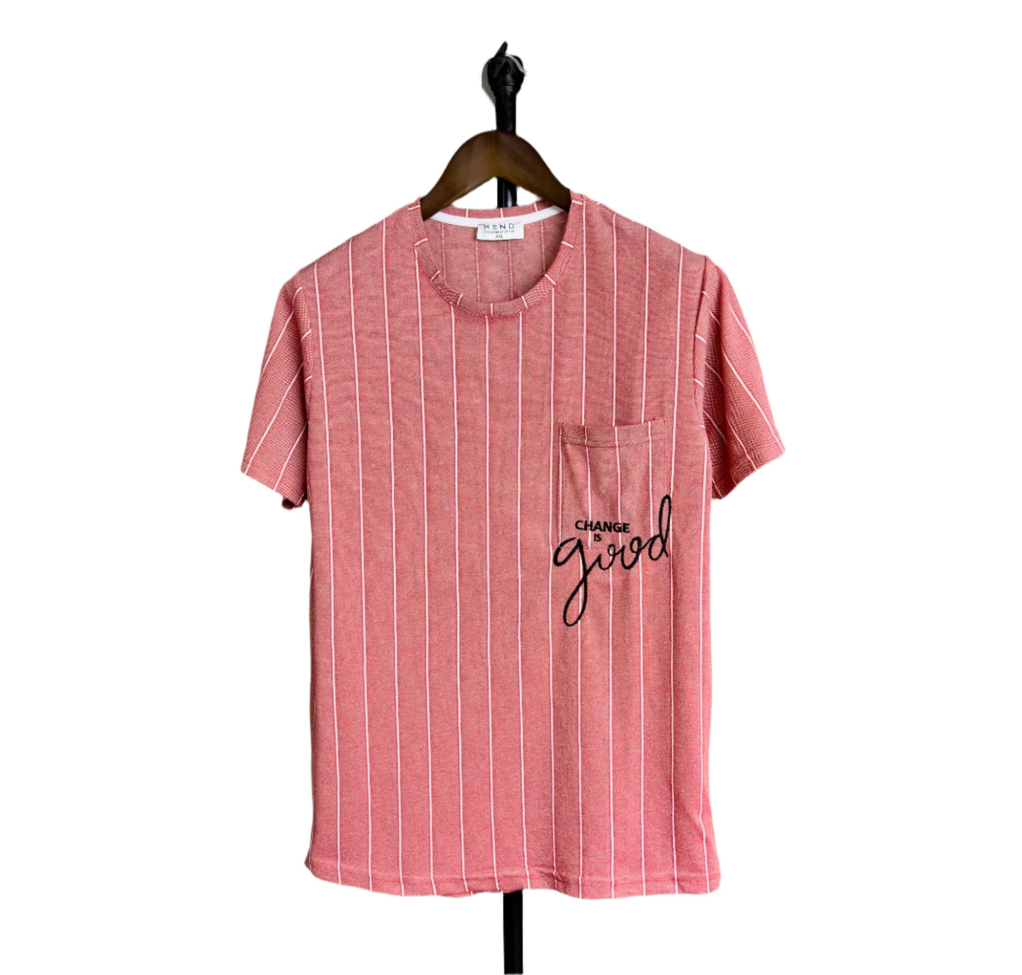 Men’s Knit Pocket Change I’d good Graphic Embroidered Tshirt